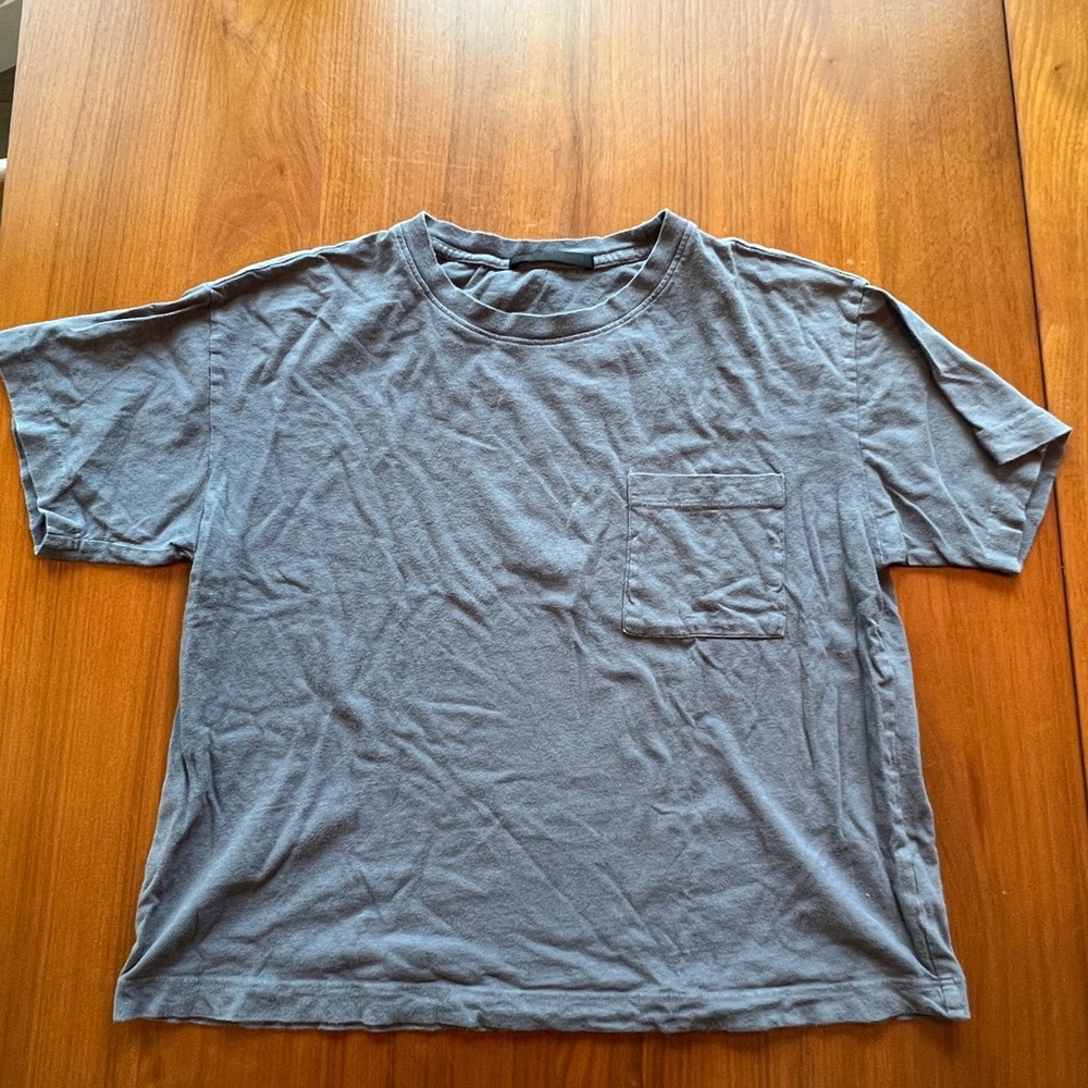 Jenni Kayne Short Sleeve Pocket Tee in Slate Blue